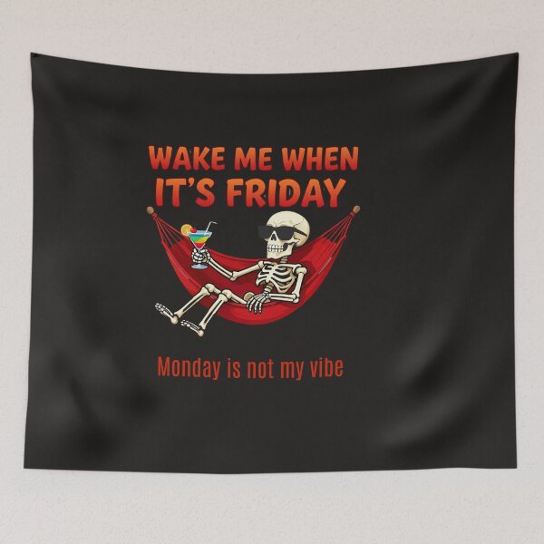 Artikelvorschau, "Wake Me When It's Friday - Skeleton Hammock" entworfen und verkauft von Revyra.