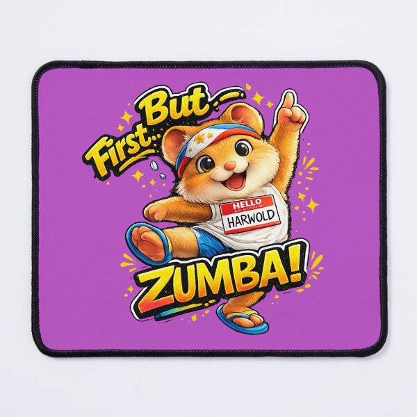 Item preview, "But First...ZUMBA!" - cute hamster dancing! designed and sold by FlipFlopTeesCo.