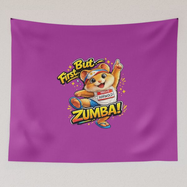 Item preview, "But First...ZUMBA!" - cute hamster dancing! designed and sold by FlipFlopTeesCo.