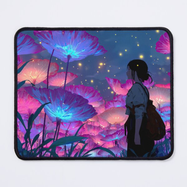 Item preview, Dreamy Girl Standing In Glowing Floral Field designed and sold by colorful-white.