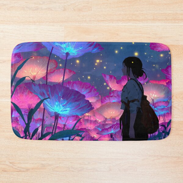 Item preview, Dreamy Girl Standing In Glowing Floral Field designed and sold by colorful-white.
