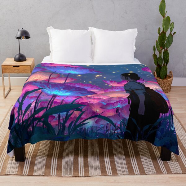 Item preview, Dreamy Girl Standing In Glowing Floral Field designed and sold by colorful-white.