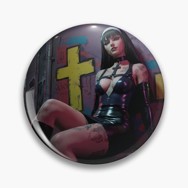 Item preview, Cyberpunk Nun Futuristic Sci-Fi Art designed and sold by GalleryBrisArt.