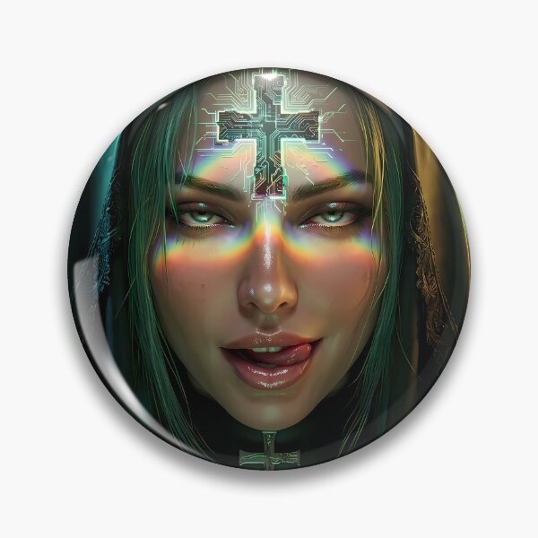 Item preview, Cyberpunk Nun Futuristic Sci-Fi Art designed and sold by GalleryBrisArt.