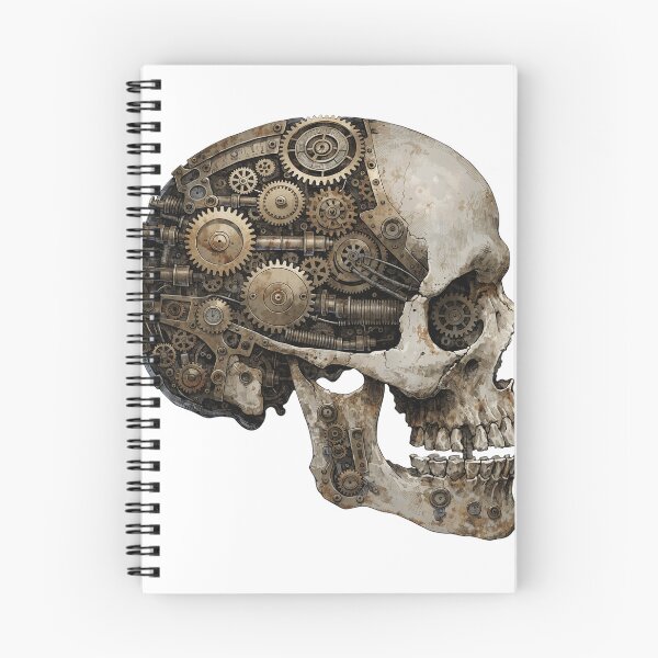 Item preview, Clockwork Skull Steampunk Gears Mechanical Gothic T-Shirt designed and sold by charliedelong.