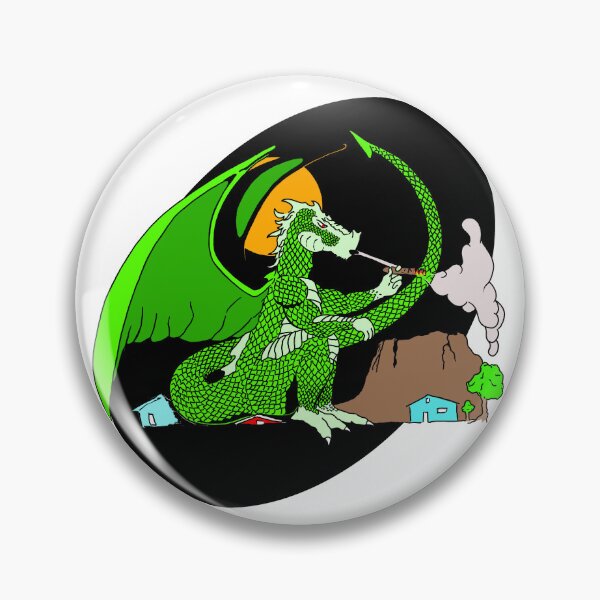 Item preview, Green Smoking Dragon Under an Orange Moon designed and sold by jscottartist.
