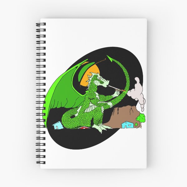 Item preview, Green Smoking Dragon Under an Orange Moon designed and sold by jscottartist.