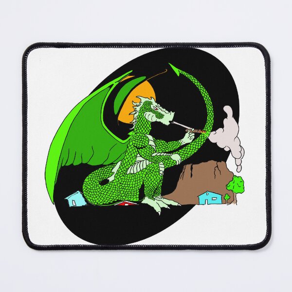 Item preview, Green Smoking Dragon Under an Orange Moon designed and sold by jscottartist.