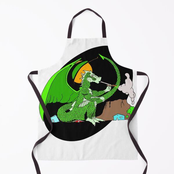 Item preview, Green Smoking Dragon Under an Orange Moon designed and sold by jscottartist.