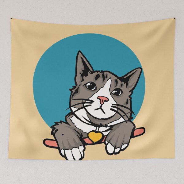 Item preview, Cute Peeking Gray Cat Vector Illustration designed and sold by phsycartwork.