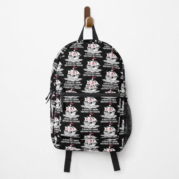 Item preview, If Buying Isn't Owning, Then Piracy Isn't Stealing - White & Red Pirate Ship designed and sold by TobinHood.