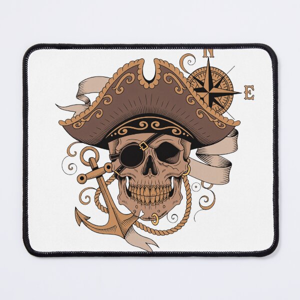 Item preview, Pirate Captain Skull Tricorn Hat Gold Teeth Nautical T-Shirt designed and sold by charliedelong.