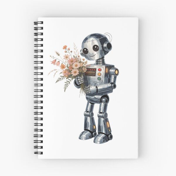 Item preview, Retro Robot with Flowers - Vintage Sci Fi Art T-Shirt designed and sold by charliedelong.
