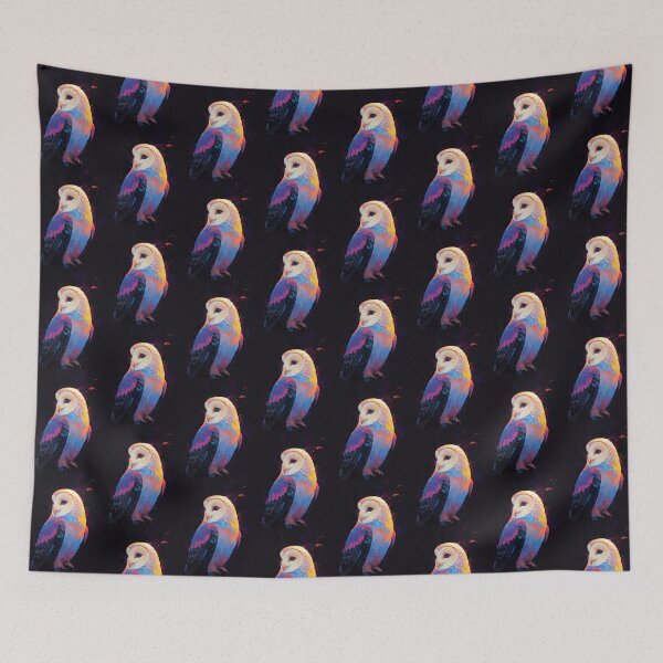Item preview, Vibrant Barn Owl Night Art designed and sold by KiraChie.
