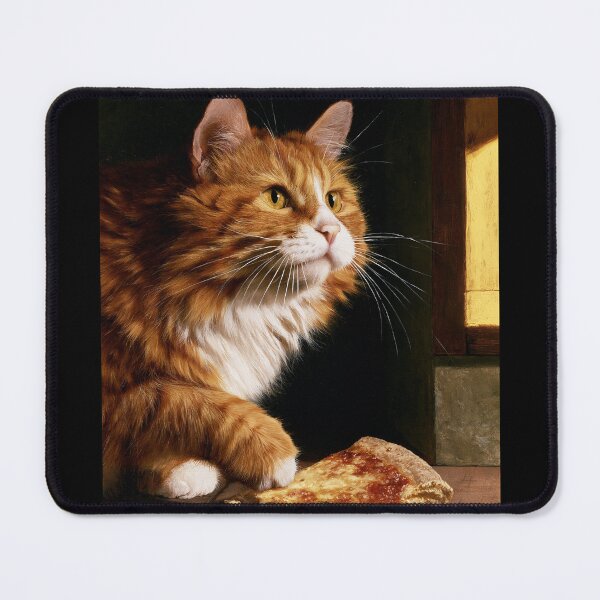 Item preview, The Renaissance Pizza Thief - Funny Cat Oil Painting designed and sold by Artmugic.