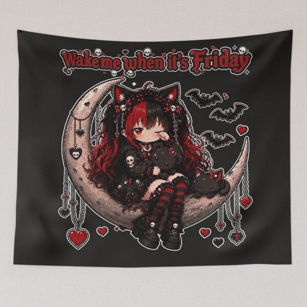 Artikelvorschau, Revy Funny Gothic Anime Wake Me When Its Friday entworfen und verkauft von Revyra.