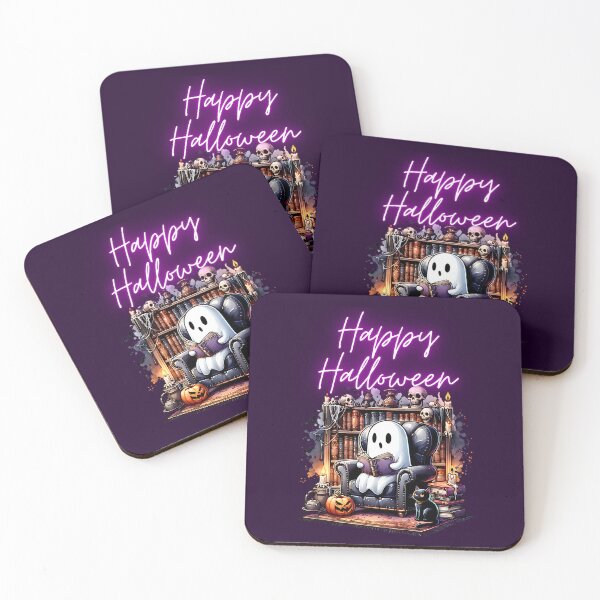 Item preview, Happy Halloween Funny Ghost with Cat designed and sold by The Retromotel.