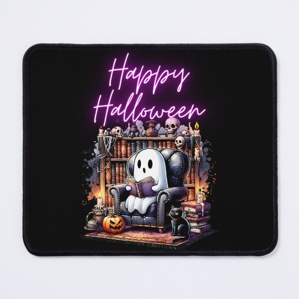 Item preview, Happy Halloween Funny Ghost with Cat designed and sold by The Retromotel.