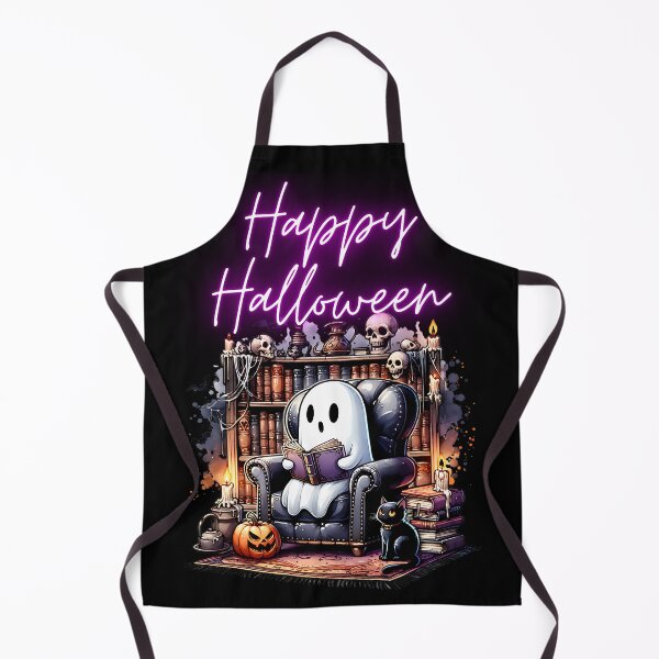 Item preview, Happy Halloween Funny Ghost with Cat designed and sold by The Retromotel.