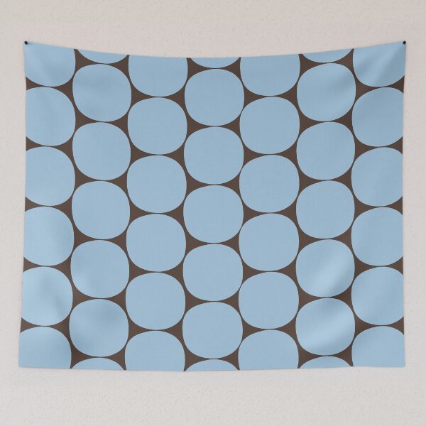 Item preview, Mid Century Modern Dots Pattern in Ice Blue and Brown designed and sold by kierkegaard.