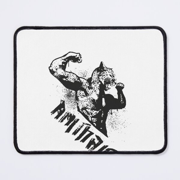 Item preview, Textured Monochrome Feline Beast Silhouette Print designed and sold by evodoo.