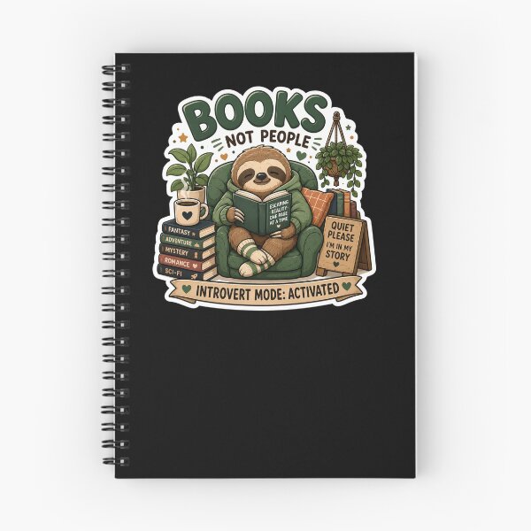 Item preview, Books Not People Cute Sloth Reading Sticker | Introvert Book Lover. designed and sold by  BreedCraft Studio.