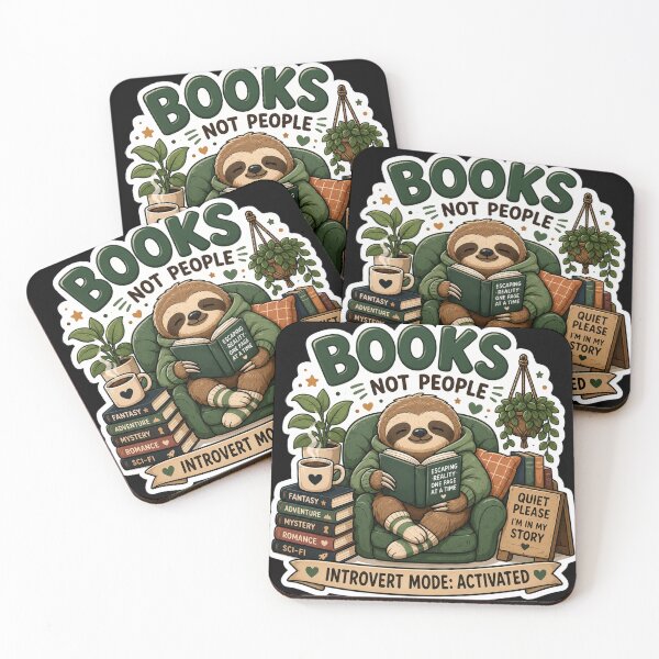 Item preview, Books Not People Cute Sloth Reading Sticker | Introvert Book Lover. designed and sold by  BreedCraft Studio.