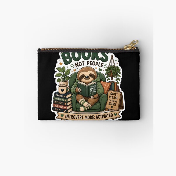 Item preview, Books Not People Cute Sloth Reading Sticker | Introvert Book Lover. designed and sold by  BreedCraft Studio.