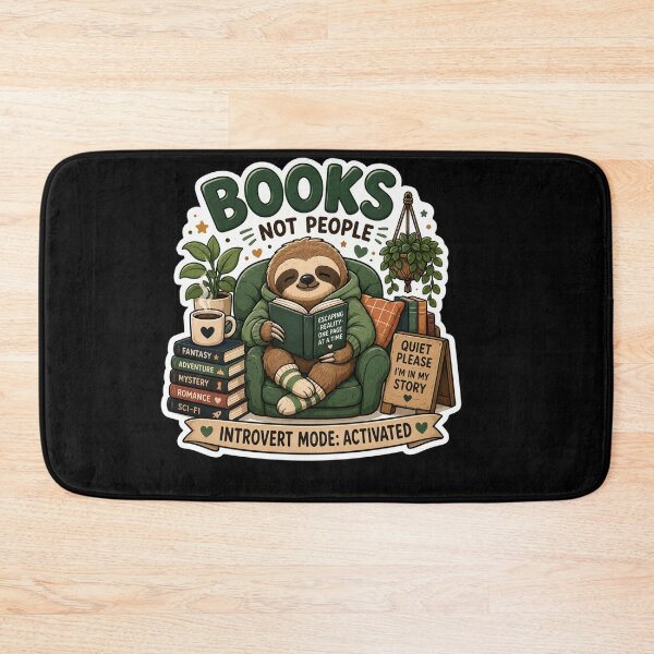 Item preview, Books Not People Cute Sloth Reading Sticker | Introvert Book Lover. designed and sold by  BreedCraft Studio.