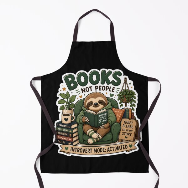Item preview, Books Not People Cute Sloth Reading Sticker | Introvert Book Lover. designed and sold by BreedCraft Studio.