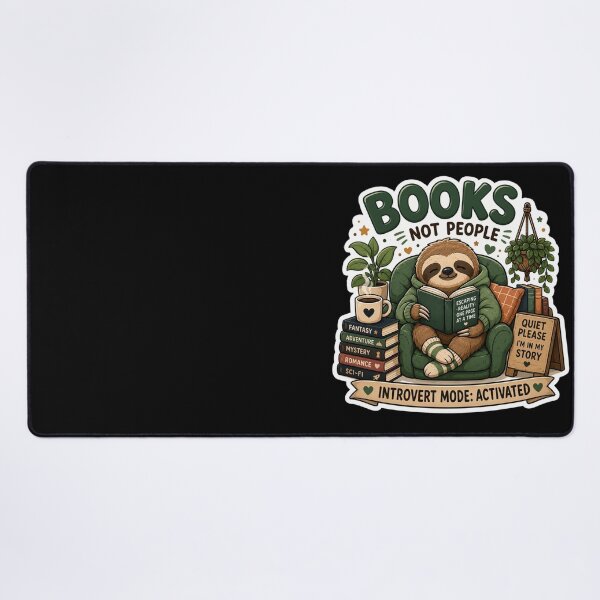 Item preview, Books Not People Cute Sloth Reading Sticker | Introvert Book Lover. designed and sold by  BreedCraft Studio.