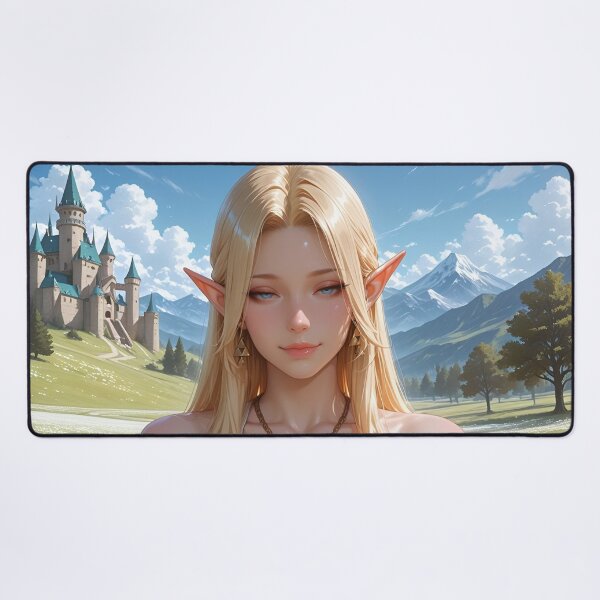Item preview, Golden Elf Princess in Bloom | Fantasy Meadow Anime Style Illustration designed and sold by Dyan4.