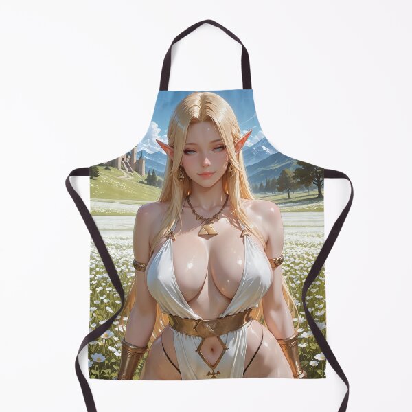 Item preview, Golden Elf Princess in Bloom | Fantasy Meadow Anime Style Illustration designed and sold by Dyan4.