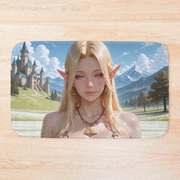 Item preview, Golden Elf Princess in Bloom | Fantasy Meadow Anime Style Illustration designed and sold by Dyan4.