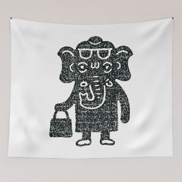 Item preview, Ganesha Handbag Minimalist Retro Stamp Pop Art designed and sold by PANNARUK THAILAND.