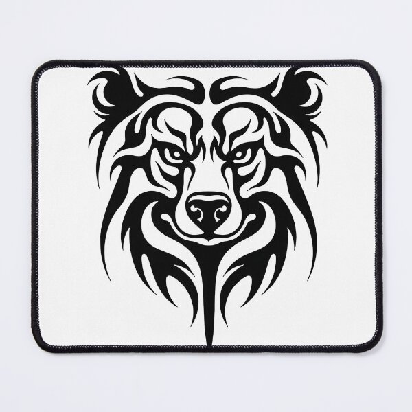 Item preview, Tribal Bear Head Line Art - Bold Tribal Tattoo Design designed and sold by Qubivibe.