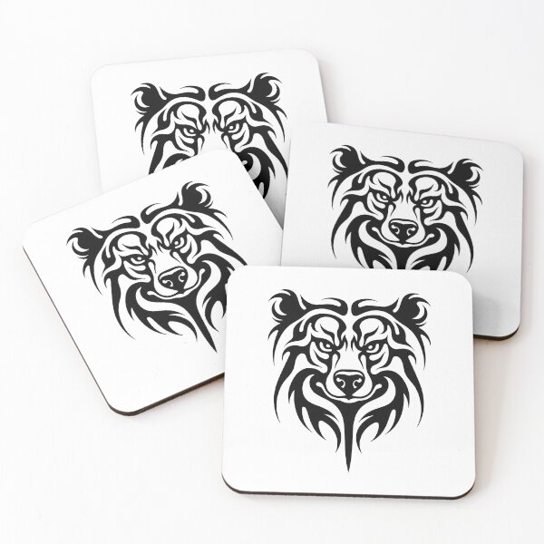 Item preview, Tribal Bear Head Line Art - Bold Tribal Tattoo Design designed and sold by Qubivibe.
