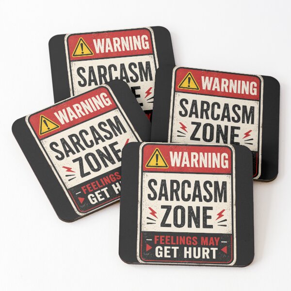 Item preview, Sarcasm Zone Warning Sign | Feelings May Get Hurt | Funny Vintage Sarcastic Sticker designed and sold by piketo.
