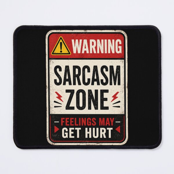 Item preview, Sarcasm Zone Warning Sign | Feelings May Get Hurt | Funny Vintage Sarcastic Sticker designed and sold by piketo.