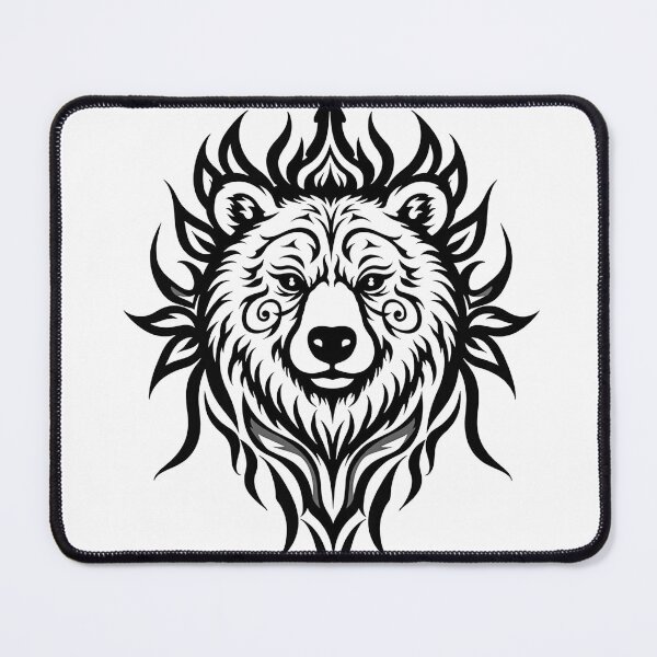Item preview, Symmetrical Bear Head Tribal Tattoo Flash designed and sold by Qubivibe.
