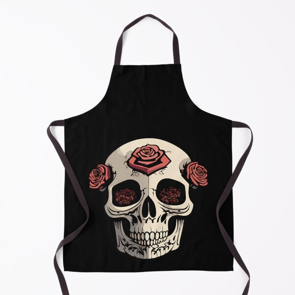 Item preview, Stylized Bold Vector Skull Illustration with Pink Roses designed and sold by BalkanUnion.