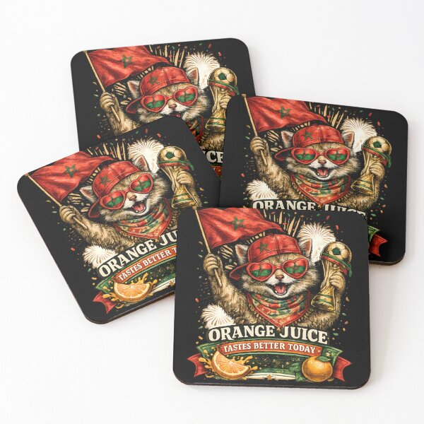 Item preview, Orange Juice Tastes Better Today Funny Morocco Cat Football 2026, Moroccan Soccer Fan Vintage Graphic designed and sold by Zizo-DR44.