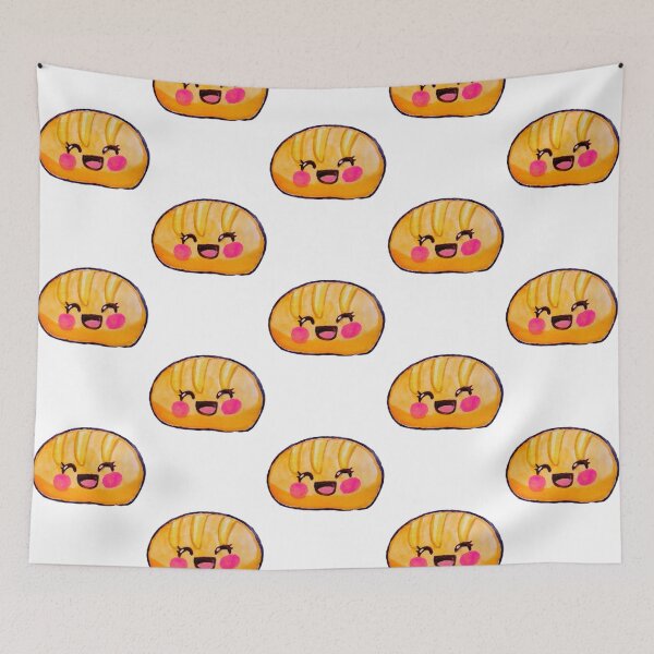 Item preview, Laughing Croissant Pastry Cute Kawaii Food Watercolor Illustration designed and sold by WatercolorWhis.
