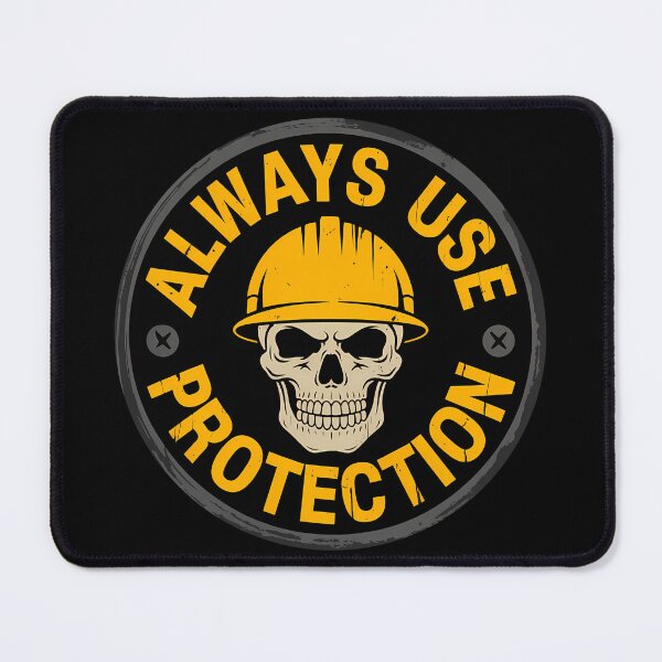 Item preview, Always Use Protection Funny Construction Hard Hat Work Humor designed and sold by Eh Plus Designs.