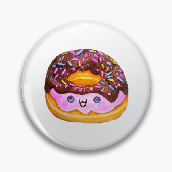 Item preview, Kawaii Chocolate Donut Sprinkles Cute Food Watercolor designed and sold by WatercolorWhis.