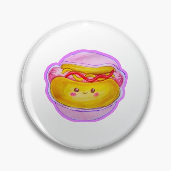 Item preview, Kawaii Hot Dog Cute Fast Food Watercolor Illustration designed and sold by WatercolorWhis.