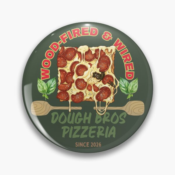 Item preview, Wood-Fired & Wired Dough Bros Pizzeria Detroit Style Pepperoni Pizza T-Shirt designed and sold by Bluebird Crafted Tee.