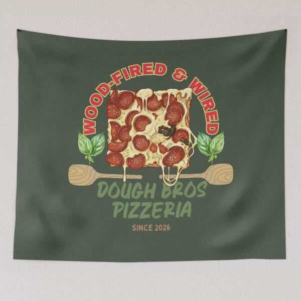 Item preview, Wood-Fired & Wired Dough Bros Pizzeria Detroit Style Pepperoni Pizza T-Shirt designed and sold by Bluebird Crafted Tee.