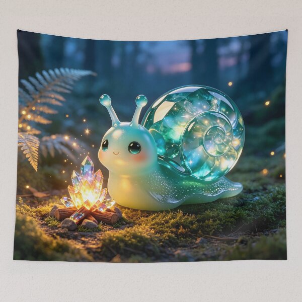 Item preview, Emerald Snail’s Cozy Campfire - Magical Galaxy Shell Snail designed and sold by ABYSSLAB.