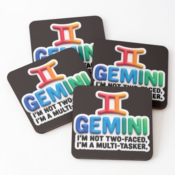 Item preview, gemini I'm not two-faced colorful funny typographic zodiac design designed and sold by SmashingDeals.